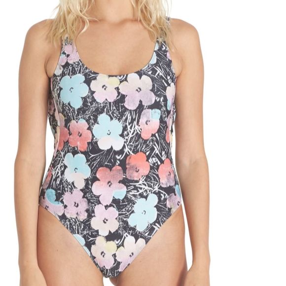 Billabong Other - Billabong Black Floral One piece Bathing Suit